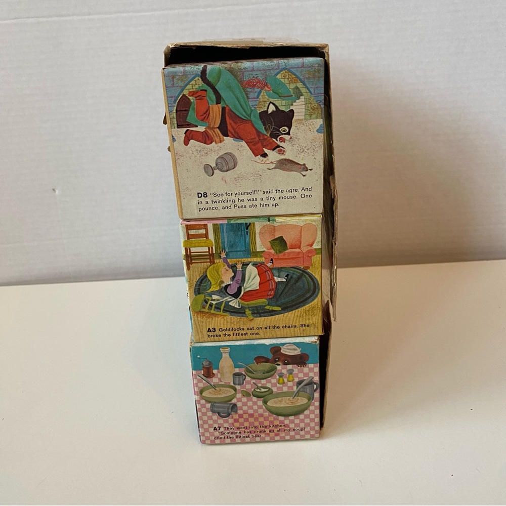 Vintage 1961 Playskool Golden Book Fairy Tale Story Picture Puzzle Blocks - Picture 2 of 14